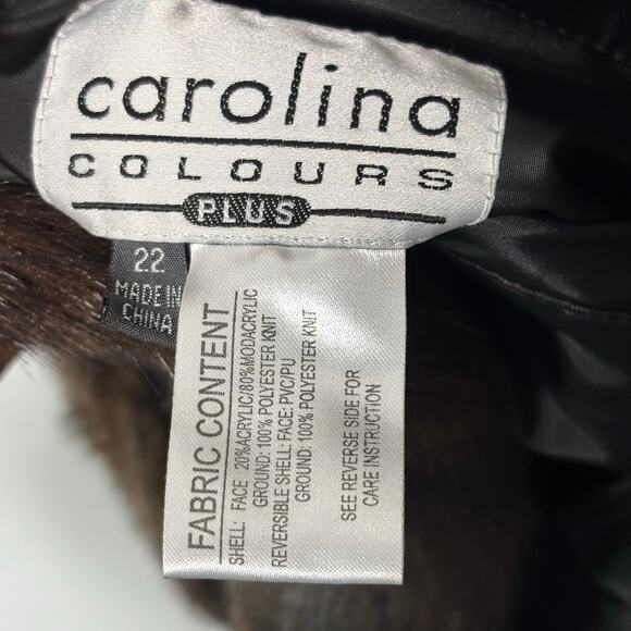 Carolina Colours Reversible Faux Fur Full Zip Vest Plus Size 22 Mob Wife Classic - Picture 11 of 14